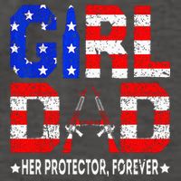 GirlDad Her Protector Forever Funny Father Vector Backpack