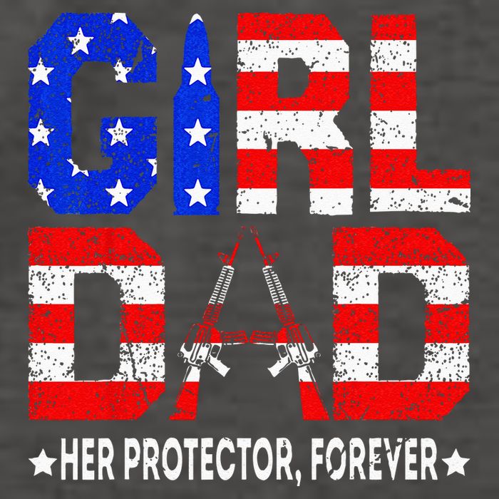 GirlDad Her Protector Forever Funny Father Vector Backpack