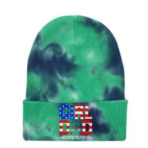 GirlDad Her Protector Forever Funny Father Tie Dye 12in Knit Beanie