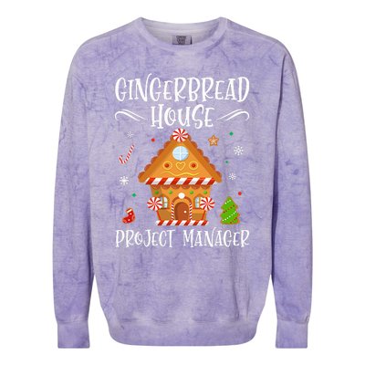 Gingerbread House Project Manager Baking Xmas Pajamas Colorblast Crewneck Sweatshirt