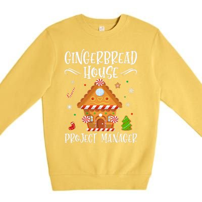 Gingerbread House Project Manager Baking Xmas Pajamas Premium Crewneck Sweatshirt