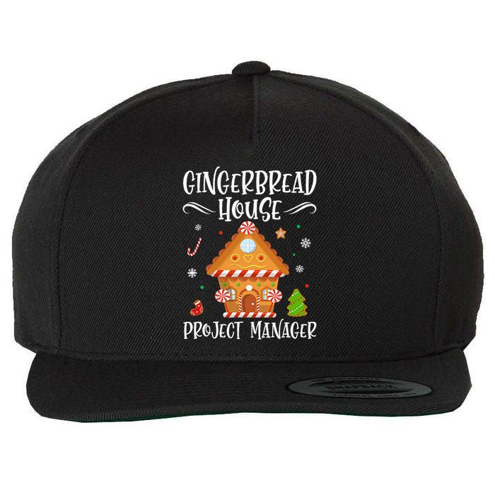 Gingerbread House Project Manager Baking Xmas Pajamas Wool Snapback Cap
