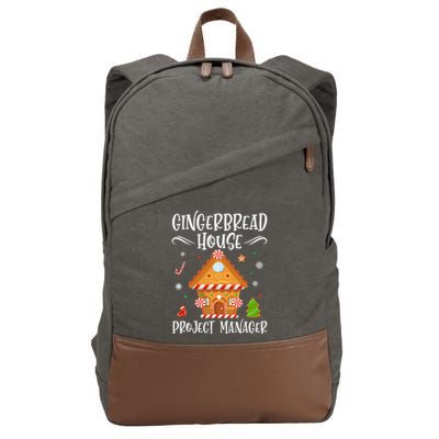 Gingerbread House Project Manager Baking Xmas Pajamas Cotton Canvas Backpack