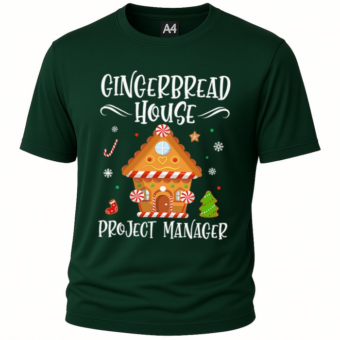 Gingerbread House Project Manager Baking Xmas Pajamas Cooling Performance Crew T-Shirt
