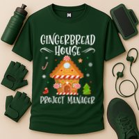 Gingerbread House Project Manager Baking Xmas Pajamas Cooling Performance Crew T-Shirt