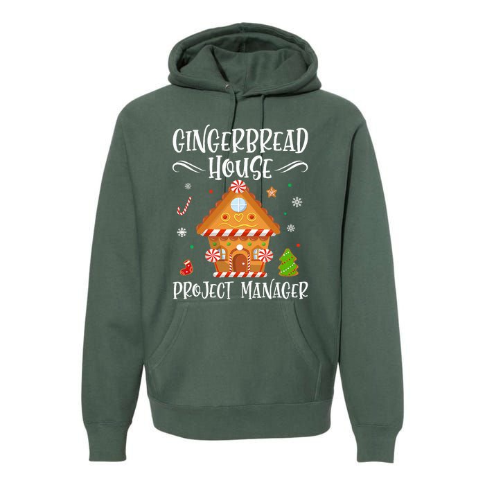 Gingerbread House Project Manager Baking Xmas Pajamas Premium Hoodie