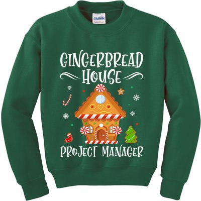 Gingerbread House Project Manager Baking Xmas Pajamas Kids Sweatshirt