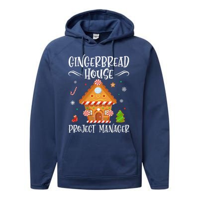 Gingerbread House Project Manager Baking Xmas Pajamas Performance Fleece Hoodie