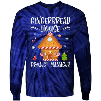 Gingerbread House Project Manager Baking Xmas Pajamas Tie-Dye Long Sleeve Shirt