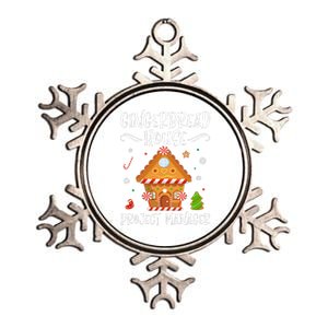 Gingerbread House Project Manager Baking Xmas Pajamas Metallic Star Ornament