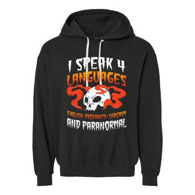 Ghost Hunter Paranormal Hunting EVP Spirit Hunt Halloween Garment-Dyed Fleece Hoodie