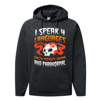 Ghost Hunter Paranormal Hunting EVP Spirit Hunt Halloween Performance Fleece Hoodie