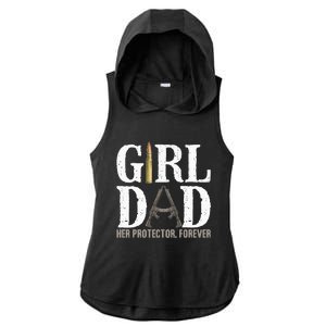 GirlDad Her Protector Forever Funny Father Ladies PosiCharge Tri-Blend Wicking Draft Hoodie Tank