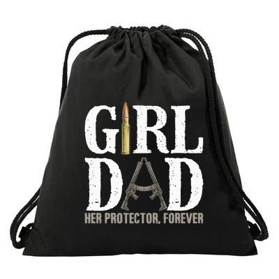 GirlDad Her Protector Forever Funny Father Drawstring Bag