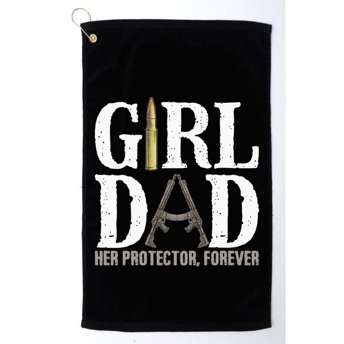 GirlDad Her Protector Forever Funny Father Golf Towel