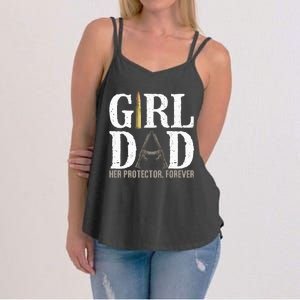 GirlDad Her Protector Forever Funny Father Women's Strappy Tank