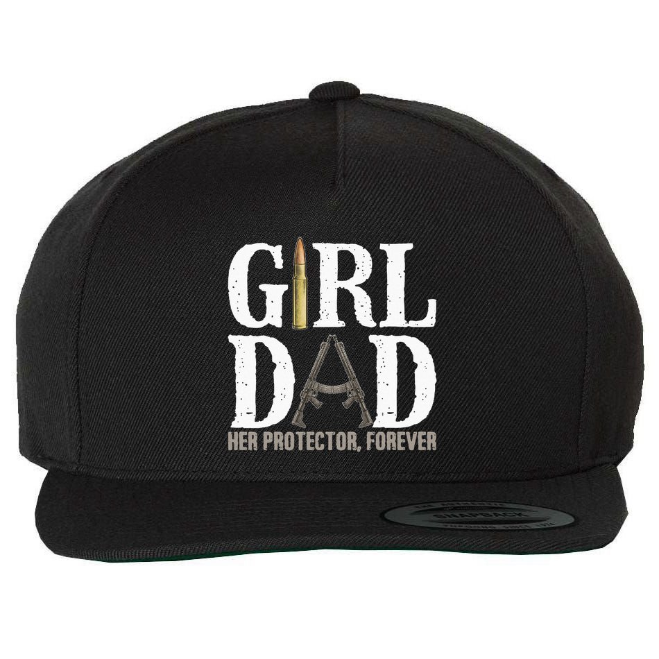 GirlDad Her Protector Forever Funny Father Wool Snapback Cap
