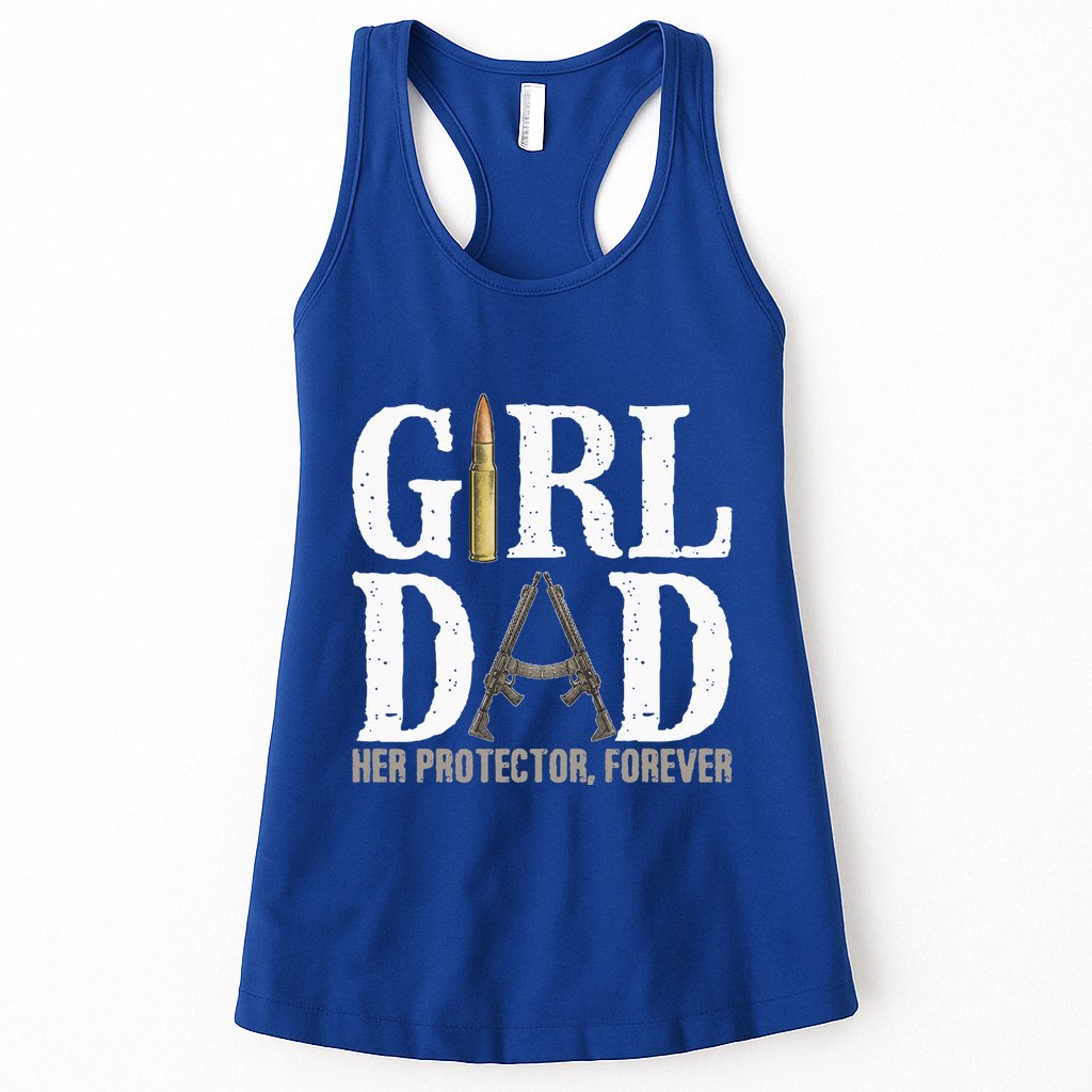 GirlDad Her Protector Forever Funny Father Womens Tank Top