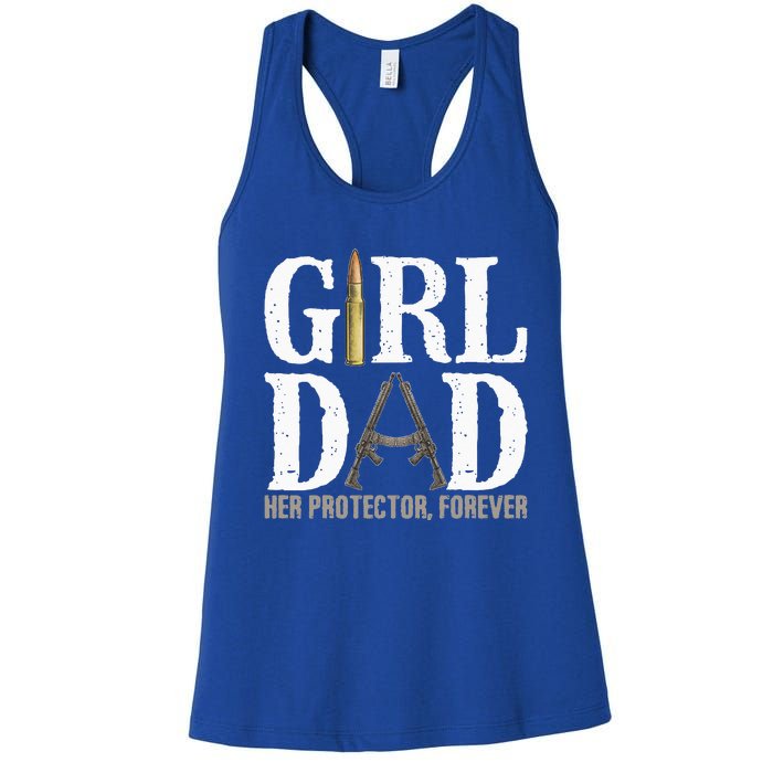 GirlDad Her Protector Forever Funny Father Women's Racerback Tank