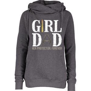 GirlDad Her Protector Forever Funny Father Womens Funnel Neck Pullover Hood