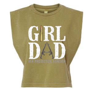 GirlDad Her Protector Forever Funny Father Garment-Dyed Women's Muscle Tee