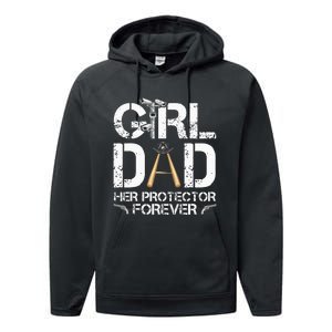 GirlDad Her Protector Forever Funny Father Performance Fleece Hoodie