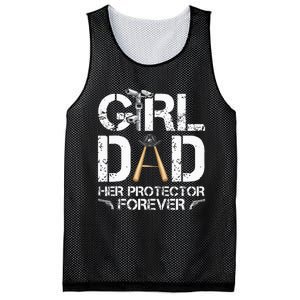 GirlDad Her Protector Forever Funny Father Mesh Reversible Basketball Jersey Tank