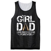 GirlDad Her Protector Forever Funny Father Mesh Reversible Basketball Jersey Tank