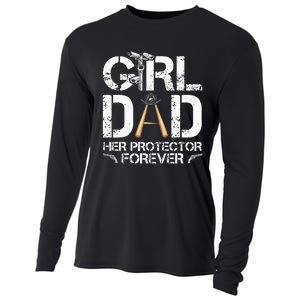 GirlDad Her Protector Forever Funny Father Cooling Performance Long Sleeve Crew