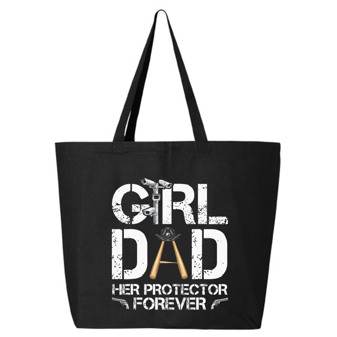 GirlDad Her Protector Forever Funny Father 25L Jumbo Tote
