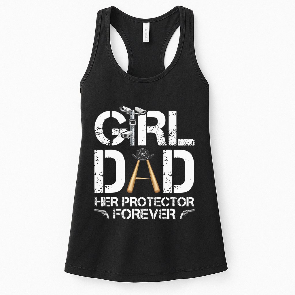 GirlDad Her Protector Forever Funny Father Womens Tank Top