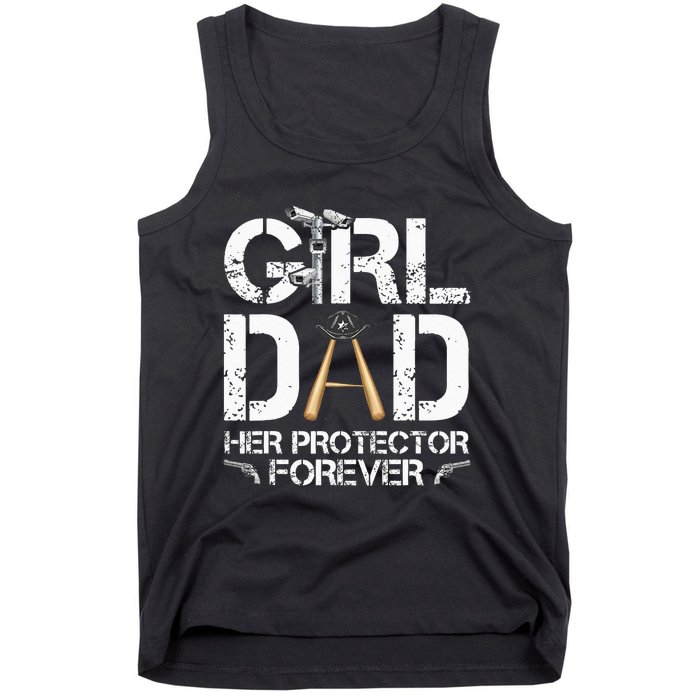 GirlDad Her Protector Forever Funny Father Tank Top