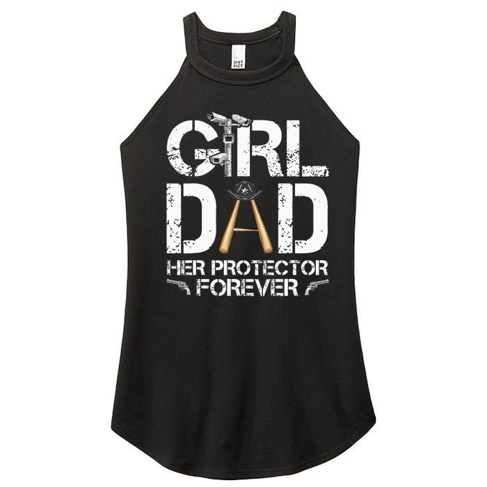 GirlDad Her Protector Forever Funny Father Women’s Perfect Tri Rocker Tank