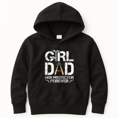 GirlDad Her Protector Forever Funny Father Kids Hoodie