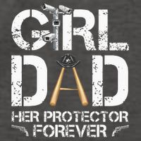 GirlDad Her Protector Forever Funny Father Vector Backpack