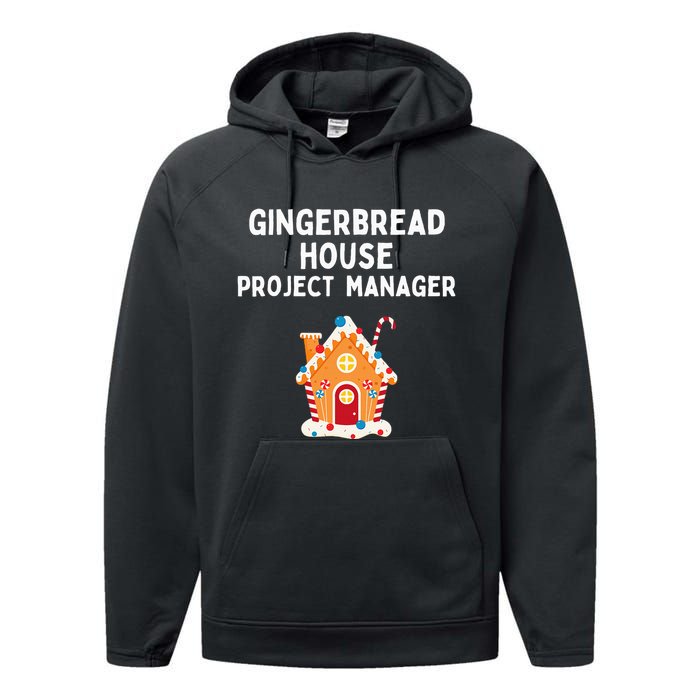 Gingerbread House Project Manager gift for christmas  Performance Fleece Hoodie