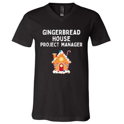 Gingerbread House Project Manager gift for christmas  V-Neck T-Shirt