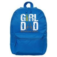 GirlDad Her Protector Forever Funny Father 16 in Basic Backpack