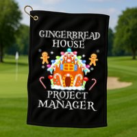 Gingerbread House Project Manager Decorating Baking Xmas Golf Towel