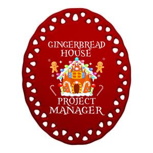 Gingerbread House Project Manager Decorating Baking Xmas Ceramic Oval Ornament