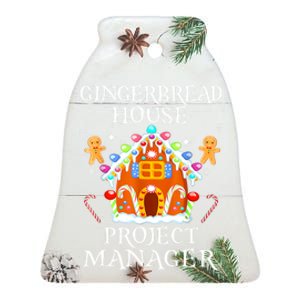 Gingerbread House Project Manager Decorating Baking Xmas Ceramic Bell Ornament