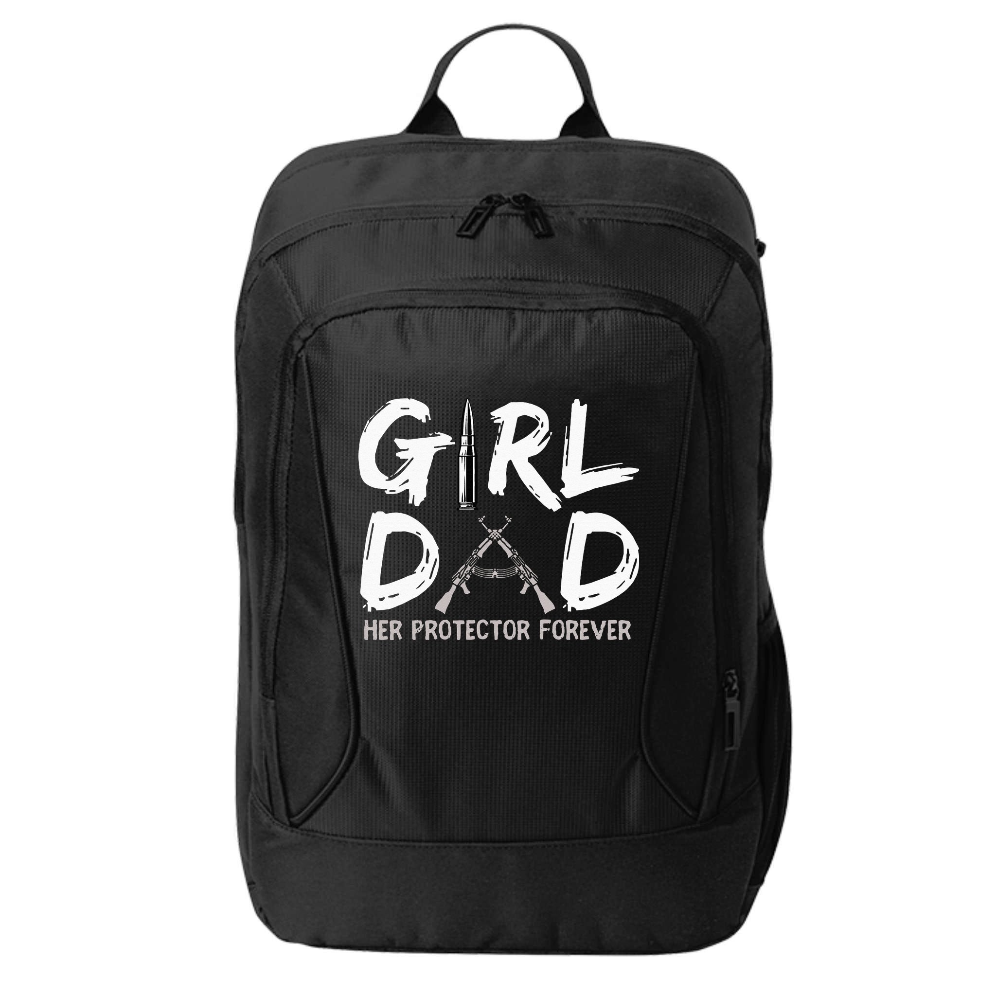 GirlDad Her Protector Forever Funny Father City Backpack