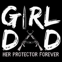 GirlDad Her Protector Forever Funny Father Drawstring Bag
