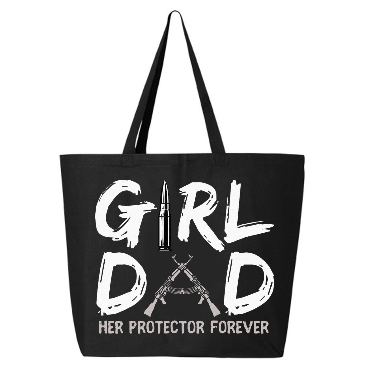GirlDad Her Protector Forever Funny Father 25L Jumbo Tote