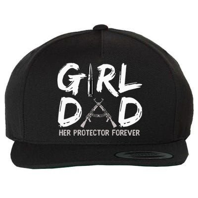 GirlDad Her Protector Forever Funny Father Wool Snapback Cap