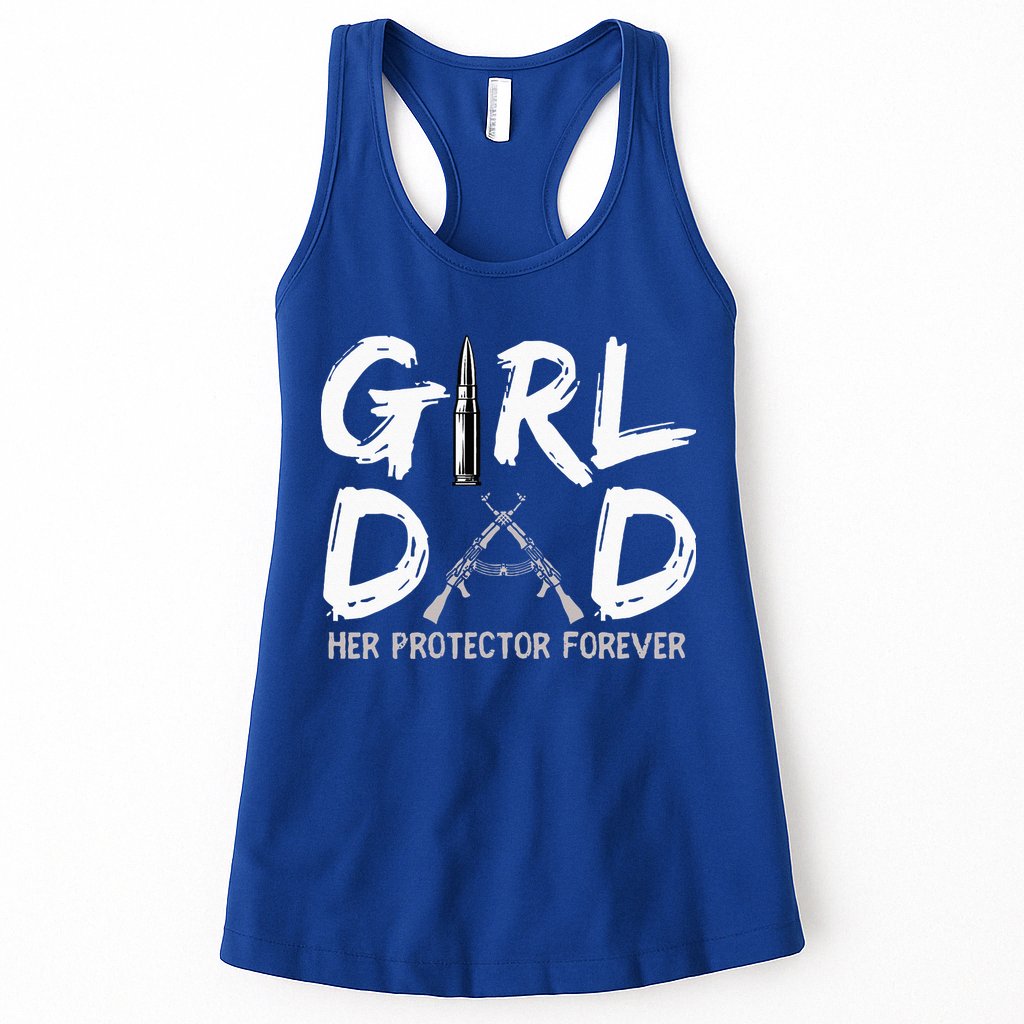 GirlDad Her Protector Forever Funny Father Womens Tank Top