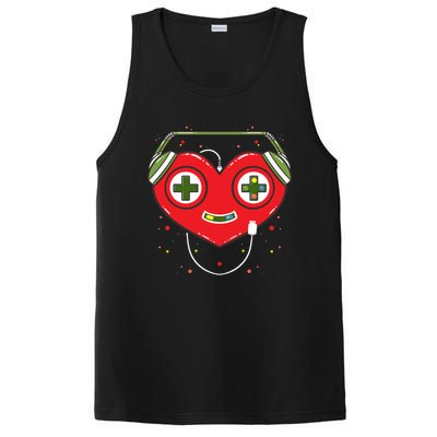 Gamer Heart Present Game Lover Valentines Day Gift PosiCharge Competitor Tank