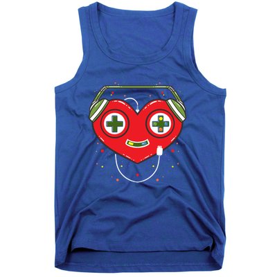 Gamer Heart Present Game Lover Valentines Day Gift Tank Top