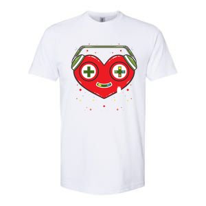 Gamer Heart Present Game Lover Valentines Day Gift Softstyle CVC T-Shirt