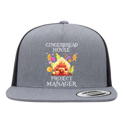 Gingerbread House Project Manager Decorating Baking Xmas Flat Bill Trucker Hat